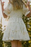Family Matching Floral Digital Printed Summer Lantern Sleeve Dresses