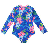 Kid Girls Middle Sunscreen Swimsuit Long-sleeved One-piece Swimwear