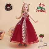 Kid Girl Embroidered Princess Christmas Party Cosplay Dress