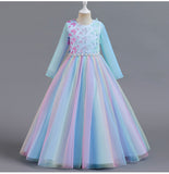 Kid Spring Autumn Long Sleeve Evening Princess Dress