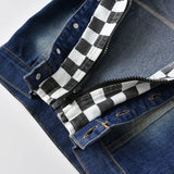 Kid Baby Boy Denim Long Sleeve Casual Coat Checkerboard Coats