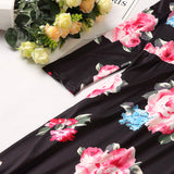 Family Maatching Long-sleeved Floral Print Long  Dress