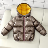 Kid Baby Boy Girl Down Jacket Silver Walk-in Space Extra Thick Coat