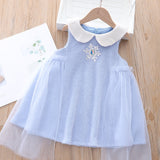 Kid Baby Girl Doll Collar Snowflake Woolen Padded Dresses