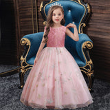 Kid Girl Princess Sleeveless Star Mesh Piano Dresses