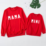 Family Matching Parent-child Print Round Neckline Mother-daughter Shirt