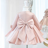 Kids Girl Flower Big Bow Evening Gowns Birthday Party Dresses