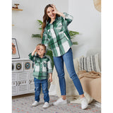 Family Matching Leisure Flannel Plaid Button Long Sleeve Shirts Tops