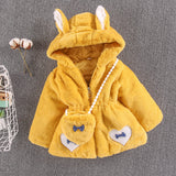 Kid Baby Girl Winter Woolen Imitation Fur Padded Coats