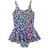 Kid Girls Leopard Print One-piece Bathing Beach Swimsuit