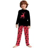 Family Matching Deer Round Neck Long Sleeve Parent-child Christmas Pajamas