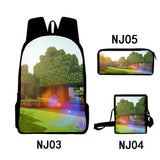 Kid Student Bags Oxford My World Color Print Backpacks Sets