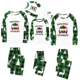 Family Matching Parent-child Plaid Stitching Printed Suit 2 Pcs Sets