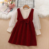 Kid Baby Girl Red Vest Christmas Princess Dresses