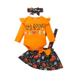 0-18M Baby Girl Halloween Long Sleeves Straps 2 Pcs Sets