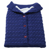 Baby Stroller Sleeping Outdoor Button Knitted Wool Fleece Thickened Pajamas