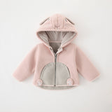 Baby Kid Boy Girl Plus Fleece Hooded Coats Top