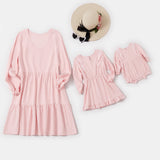 Family Matching Parent-child Long-sleeved Ruffled Mother Daughter Dress