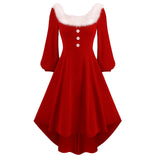 Family Matching Mother-daughter Velvet Square Collar Party Dress
