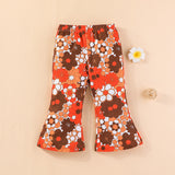 Baby Girls Long-sleeved Letter Printed Flare 2 Pcs Suits Set
