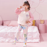 Kid Girl Sleepwear Spring Autumn Long Sleeves Loungewear Pajamas