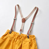 Kid Baby Boys Short Sleeve Suspenders Spring Summer 4 Pcs Sets