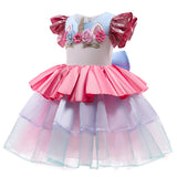 Kid Baby Girls Summer Princess  Unicorn Flower Sleeveless Gauze Dresses
