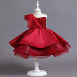 Kid Baby Girl Air Gauze Tutu Flower Piano Performance Dress