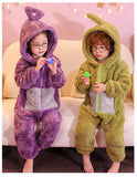 Kids Boys Girls Flannel Kick-proof Thickened Coral Fleece Pajamas