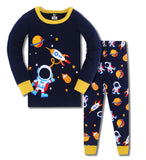 Kid Baby Boy Air-conditioned Long Sleeve Thread Cotton Pajamas 2 Pcs