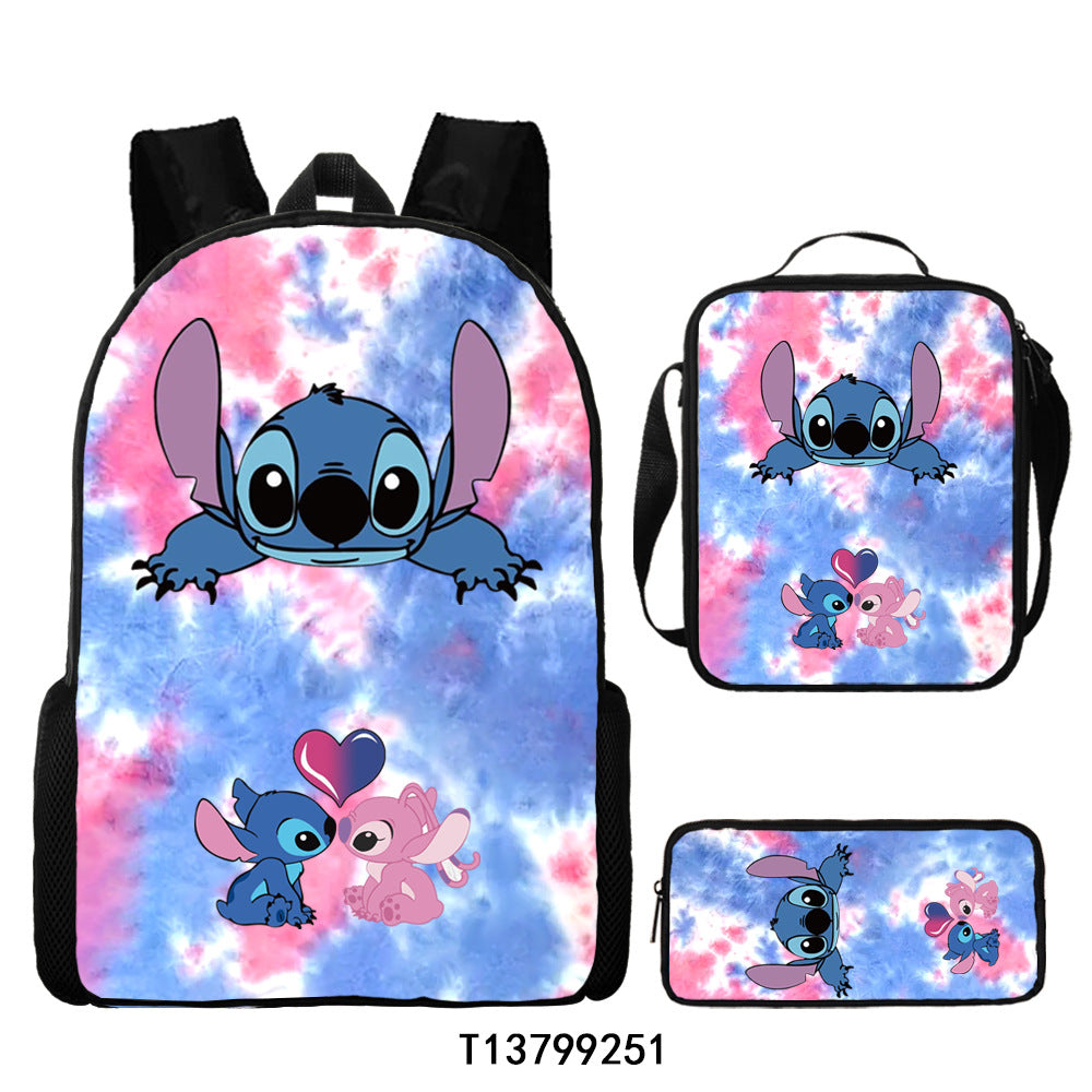 Stitch Backpack School Students Bags 3 Pcs Sets