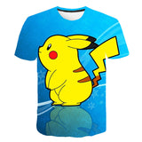 Kid Boy Girl Short Sleeve Pikachu 3D Printing Lovely Leisure T-shirt