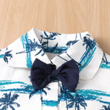 Baby Boy Onesie Crawl Summer Short Sleeve Bow Tie Gentleman Rompers