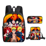 Kid Naruto Backpack Multi-size Schoolpack Bags 3 Pieces/Lot