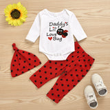 Baby Girl Valentine's Day Printed Long-sleeve Sets 3 Pcs