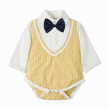 Baby Boy Suit Gentleman Halter Suit Long Sleeve Crawl 2 Pcs Sets