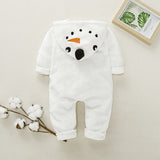 Baby Boy Girl Cashmere White Snowman One-piece Romper