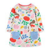 Kid Baby Girls Long Sleeve Knitted Cotton Autumn Cartoon Dresses