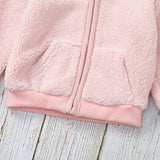 Baby Girl Hooded Jumper Autumn Winter Cute Lamb Wool Zipper Coats