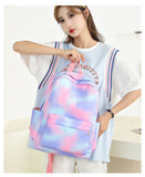 Kid Gradient Rainbow School Bag Large Capacity Backpack 3 Pcs Sets