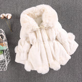 Kid Baby Girls Autumn Winter Woolen Imitation Fur Wool Thickened Jacket Coats