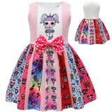 Kid Girl Holiday Party Cute Doll Bow Dresses