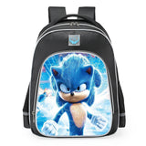 Sonic Backpack Explosion Cartoon Large Capacity Schoolbag Bags