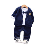 Kid Baby Boys Suit Spring Plaid Wedding 3 Pcs Sets