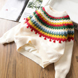 Kid Baby Girl New Year Retro Cashmere Sweater