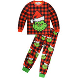 Kid Boy Girl Long-sleeved Home Suit Christmas Green Furley Grinch Pajamas