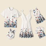 Family Matching Parent-child Father Mother Dress Flower Print Shirts Tops