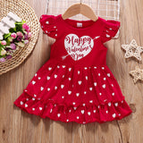 Kid Baby Girl Valentine's Day Flower Virgin Heart Casual Dresses