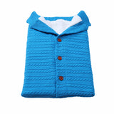 Baby Button Outdoor Cart Wool Knit Fleece Thickened Thermal Sleeping Pajamas