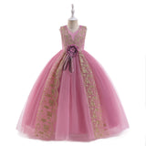 Kid Girl Embroidered Princess Christmas Party Cosplay Dress